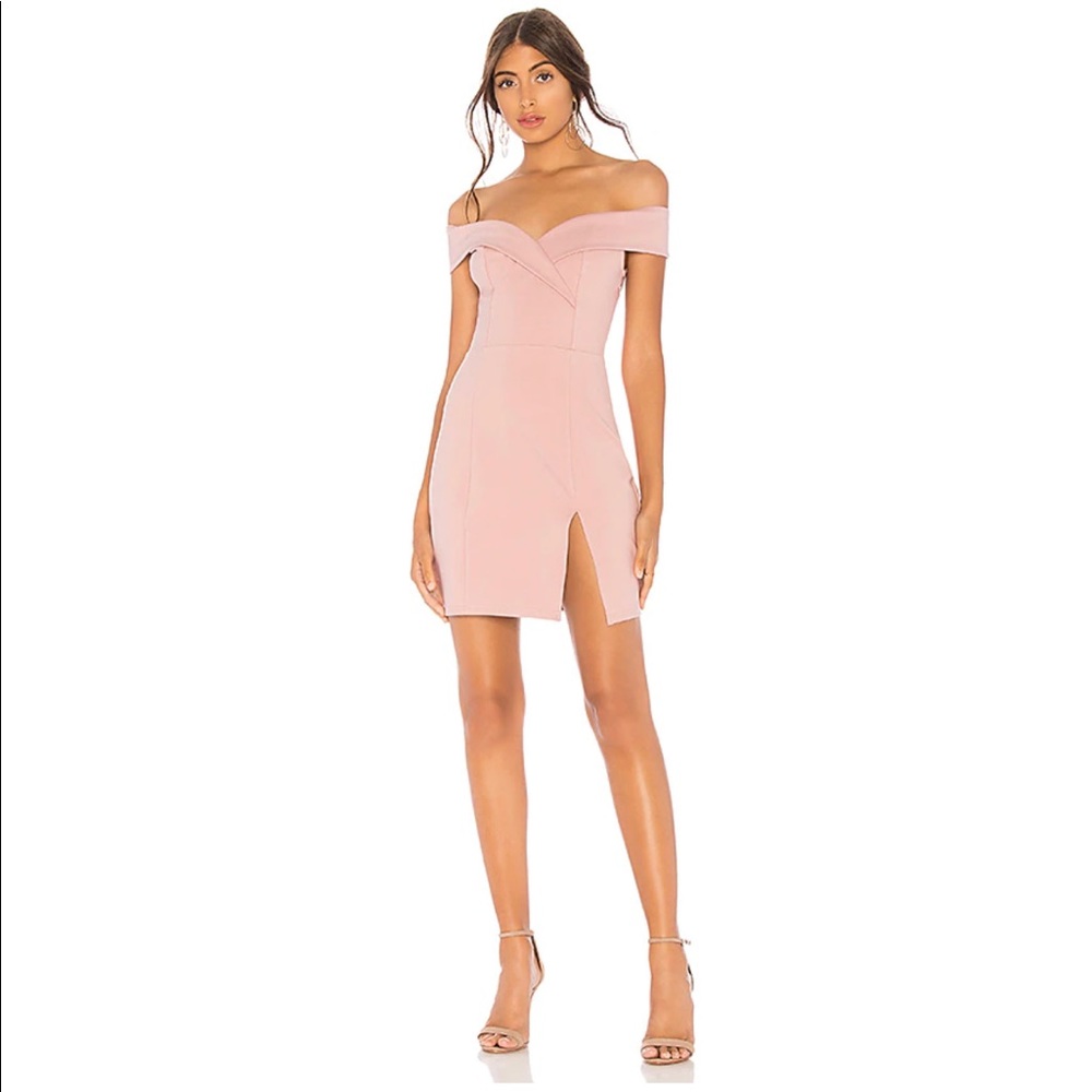 REVOLVE Superdown Naya Off Shoulder Dress in Mauve